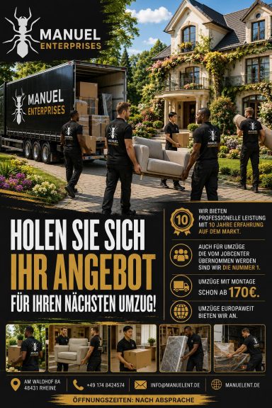 Umzugsdienst Salzbergen Umzugshilfe Preise Umzug mit Packservice Schüttorf Firmenumzug Studentenumzug Rheine Möbelmontage Umzugskartonagen